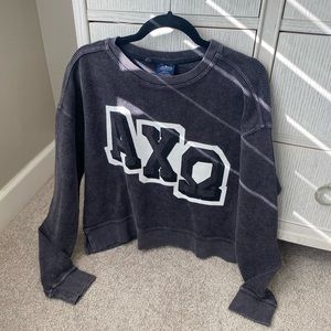 Alpha Chi Omega Cropped Corded Sweatshirt